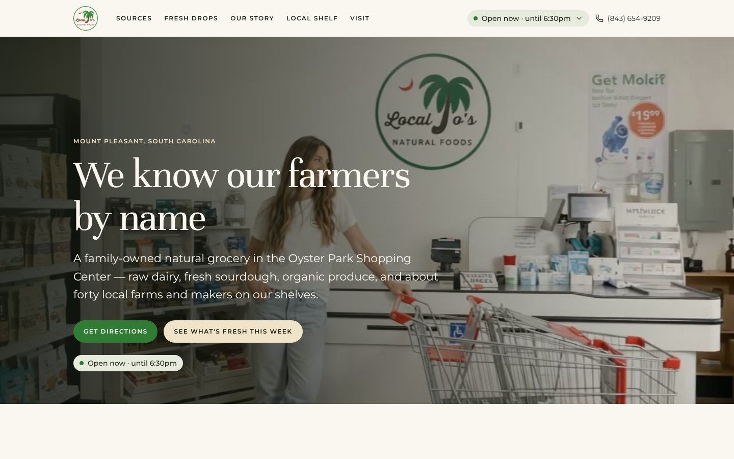 The new Local Jo’s homepage.